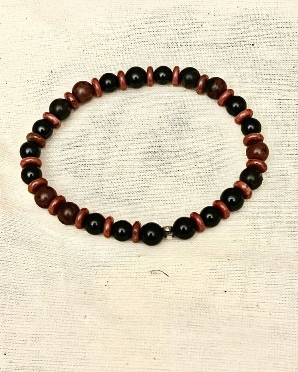 Obsidian/Red Jasper Protection StoneBracelet