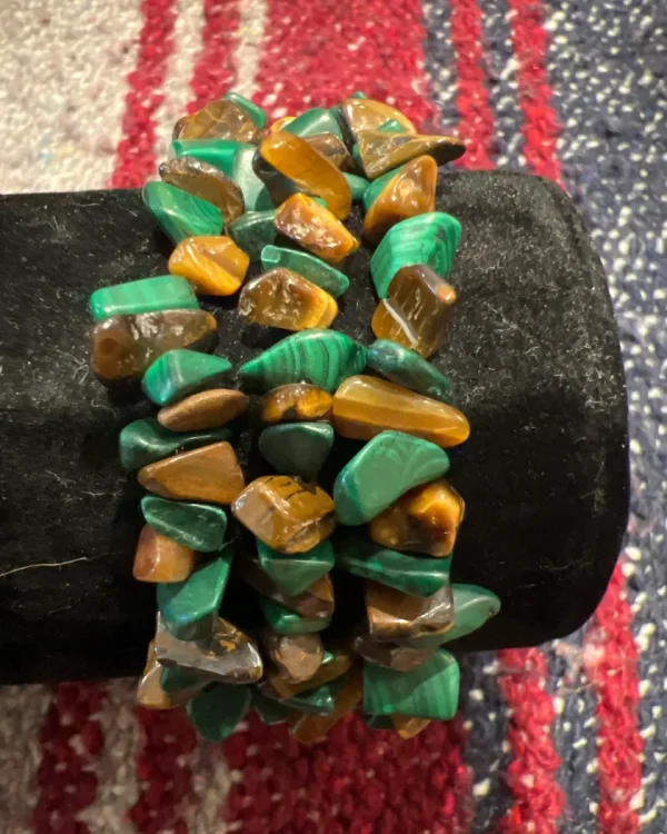 Tiger’s Eye&Malachite chips bracelet
