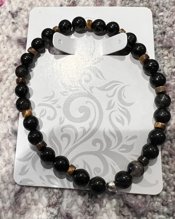 Black Tourmaline & Tiger’s Eye Courage Bracelet