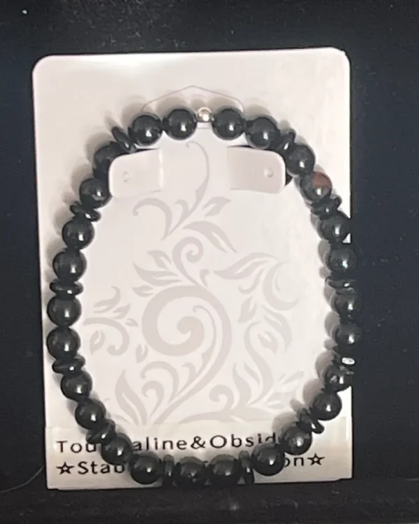Tourmaline & Obsidian Stability Bracelet