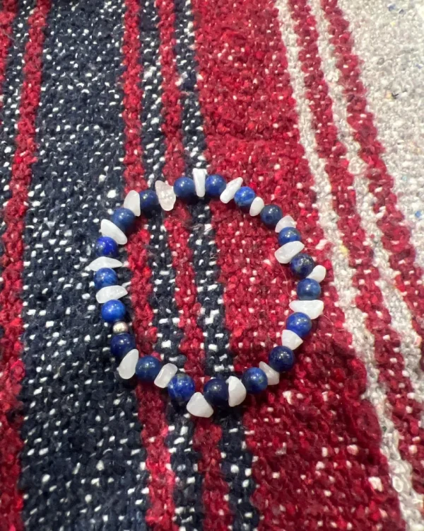 Lapis/White Jade Peace & Clarity Bracelet