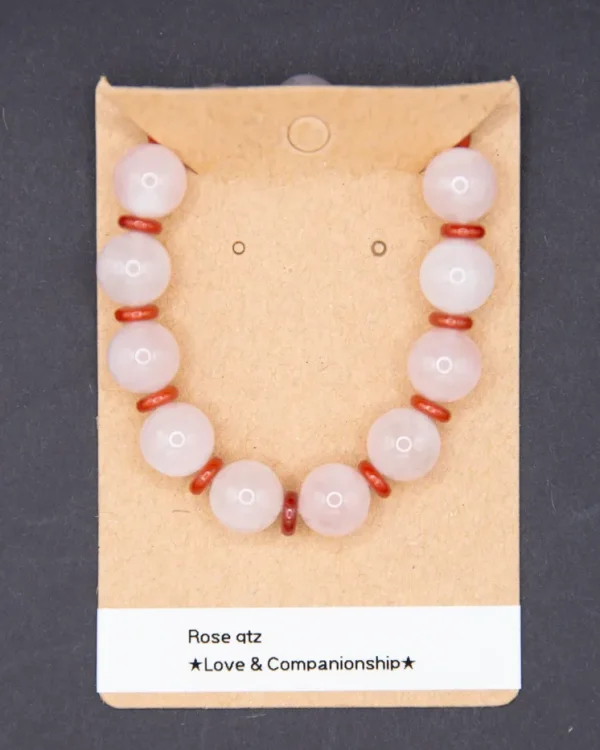 Rose Quartz/Red Jasper Companionship Bracelet