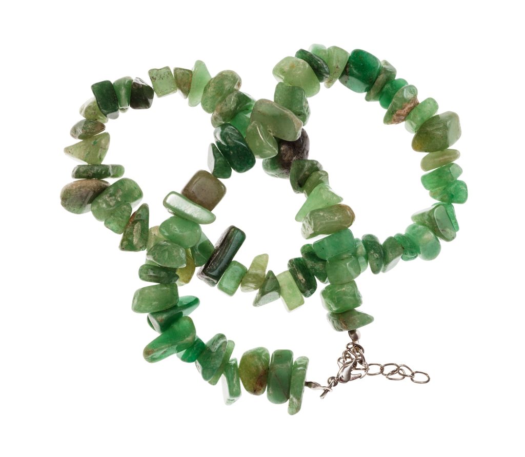 tangled necklace from l tumbled green aventurine
